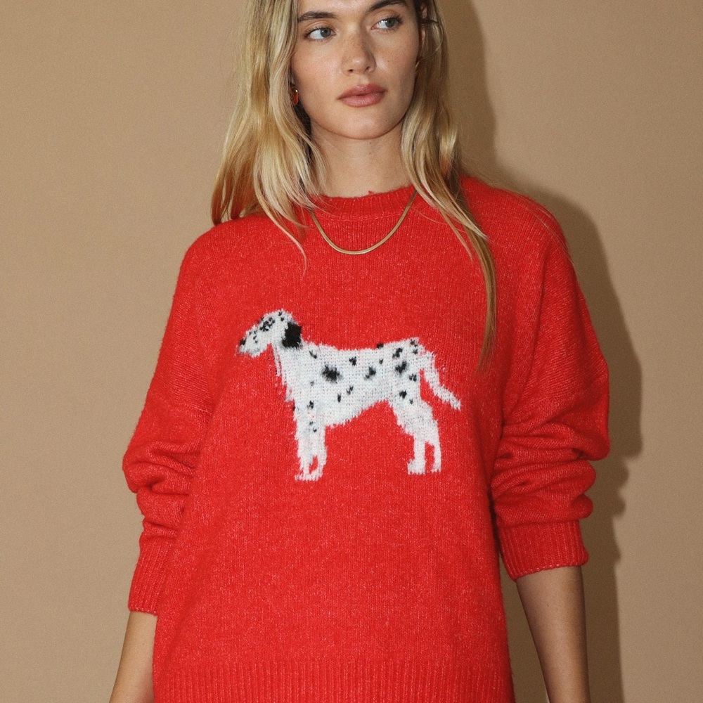 Bailey Rose Red Dalmatian Sweater S